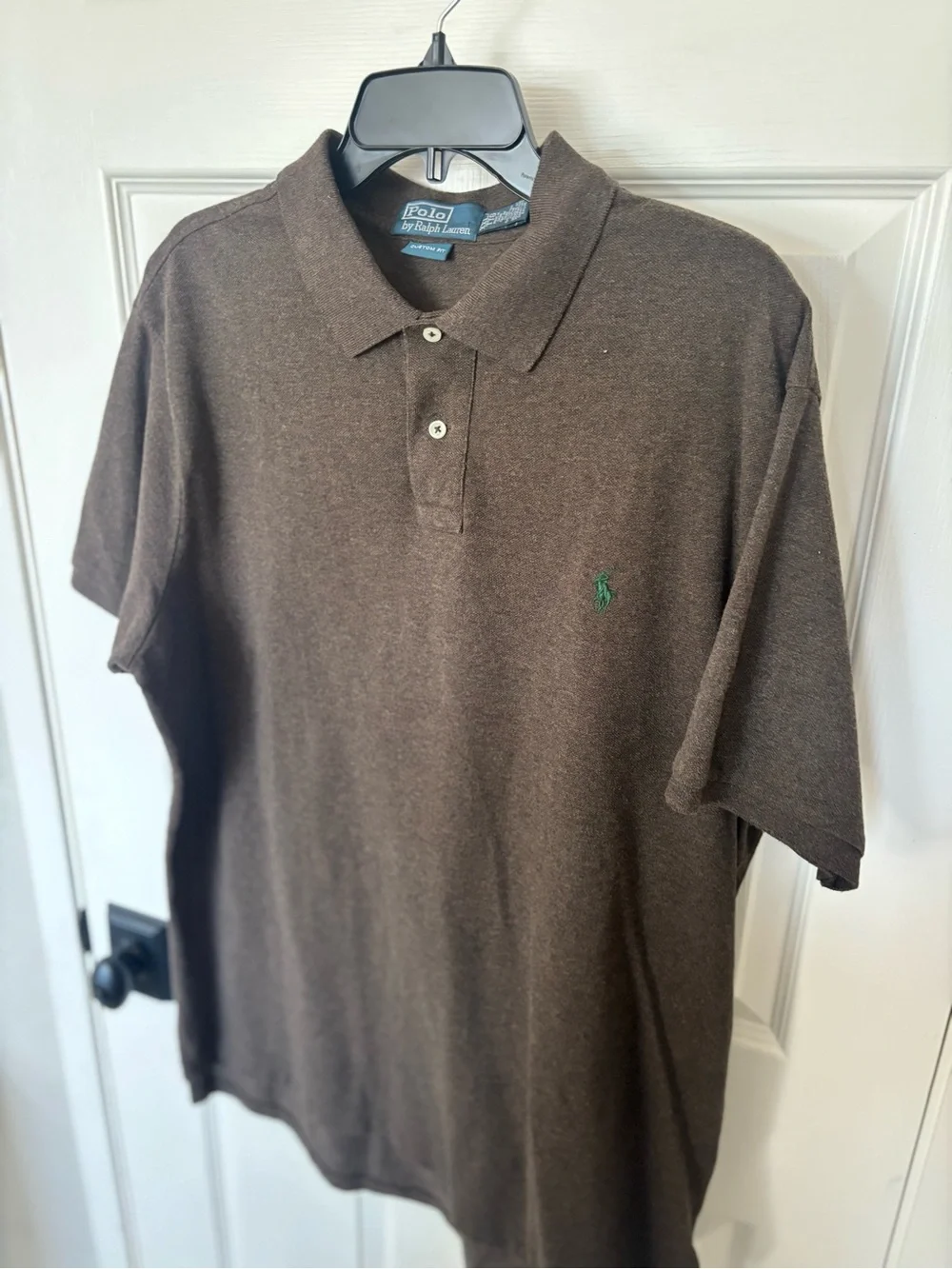 Ralph Lauren Brown Polo Shirt with Green Pony Logo